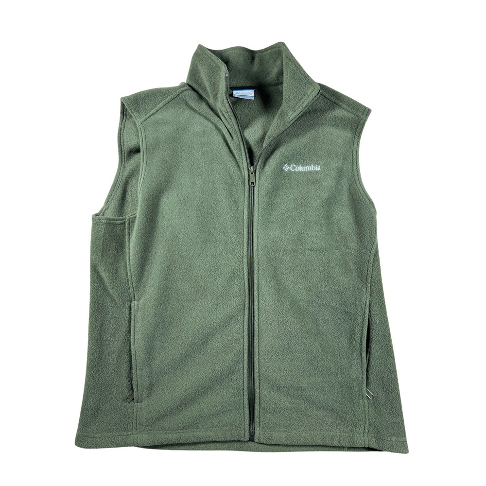 Columbia Mens Steens Mountain Full Zip Fleece Vest Olive Green Large L